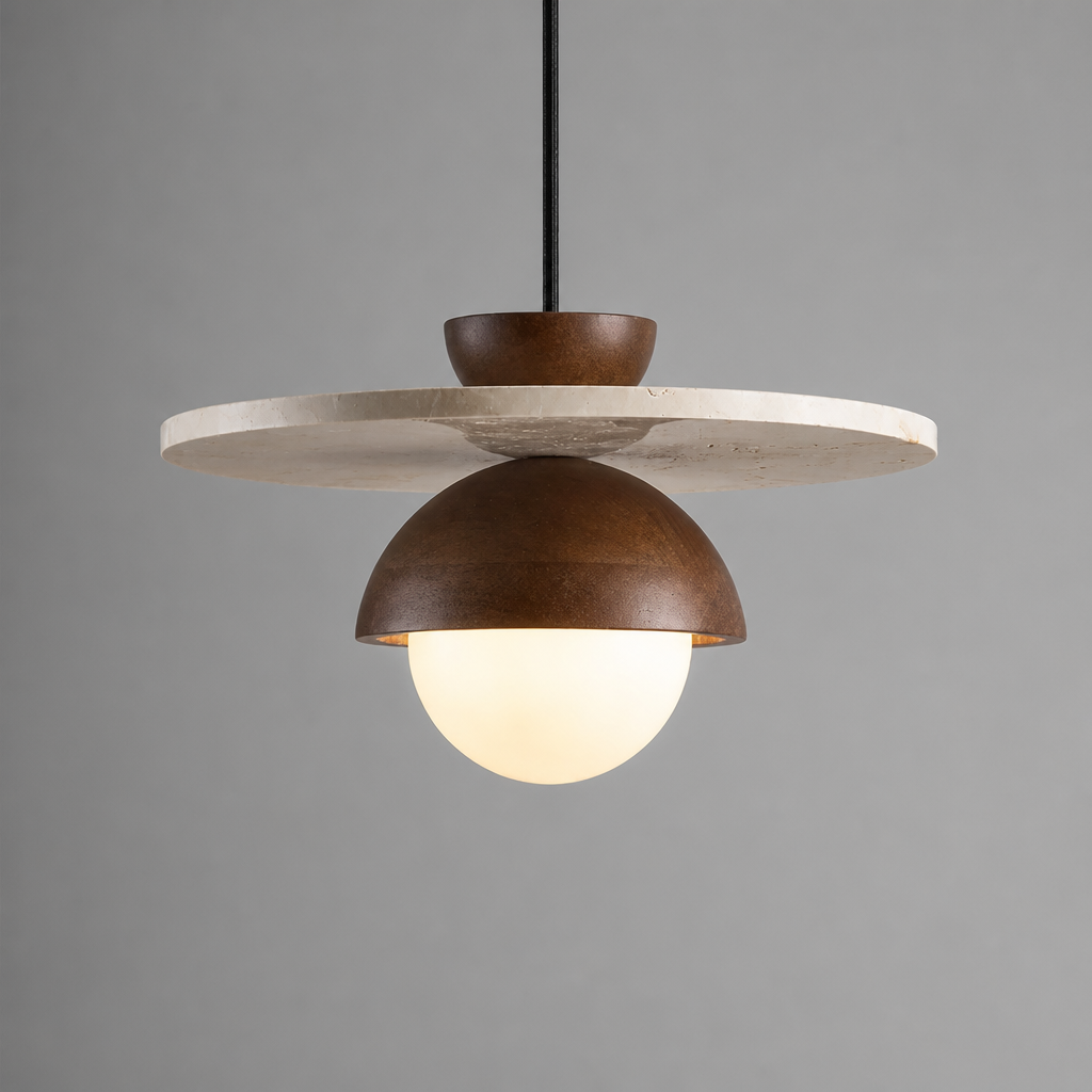 Scandinavian Walnut LED Pendant Light