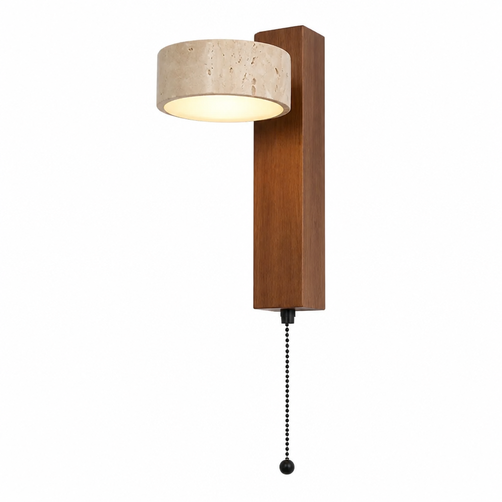 Scandinavian Walnut LED Rotatable Head Wall Sconce