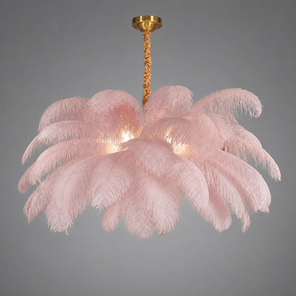 Scandinavian White Feather Pendant Light