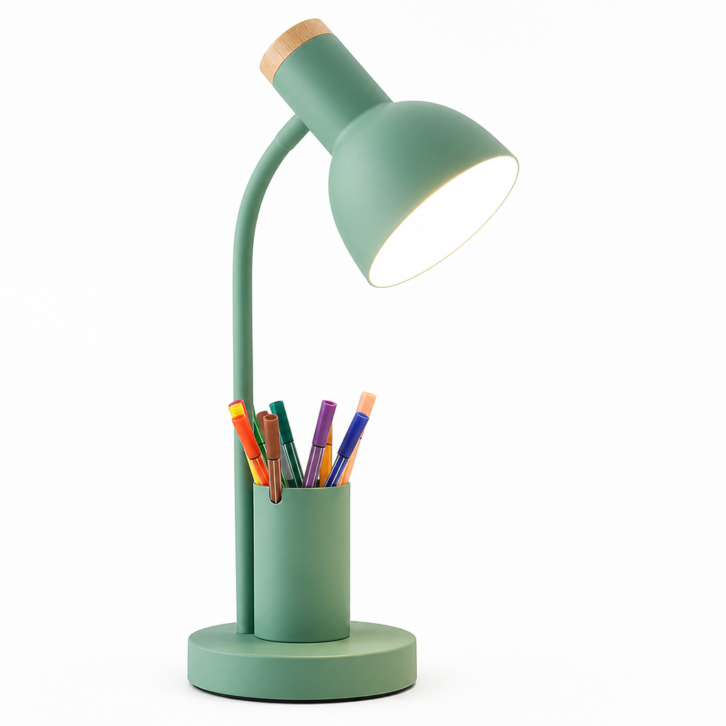 Scandinavian White LED Pen Holder Table Lamp