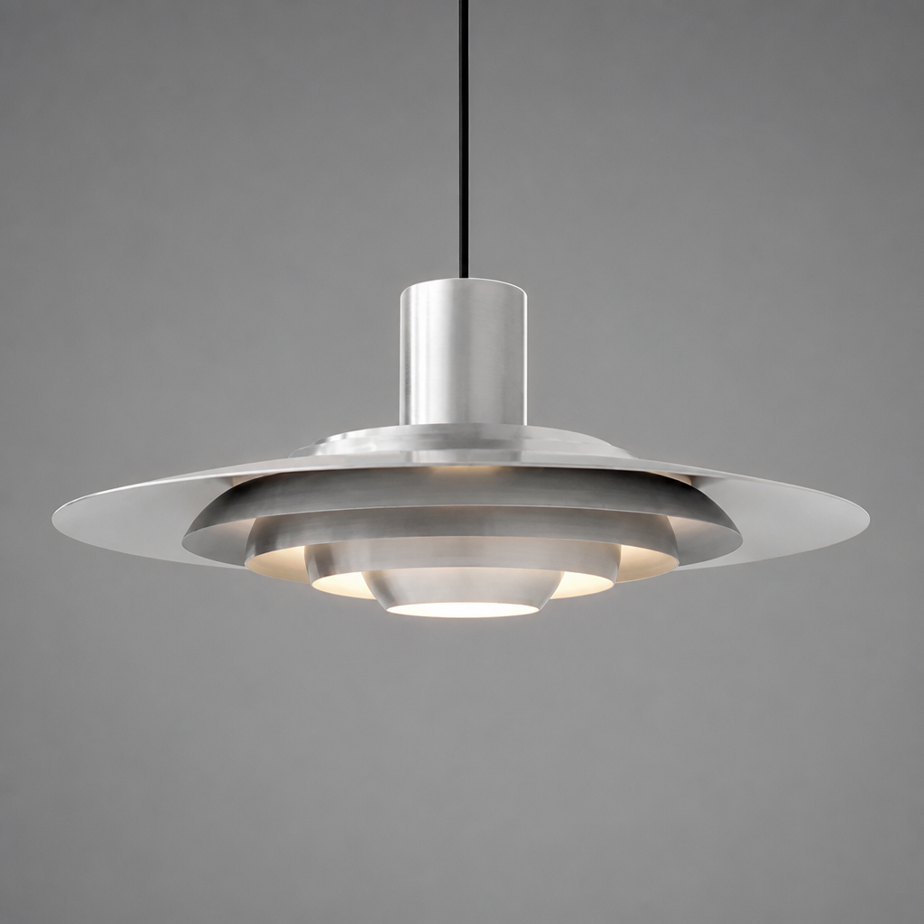 Scandinavian White & Silver Adjustable Pendant Light
