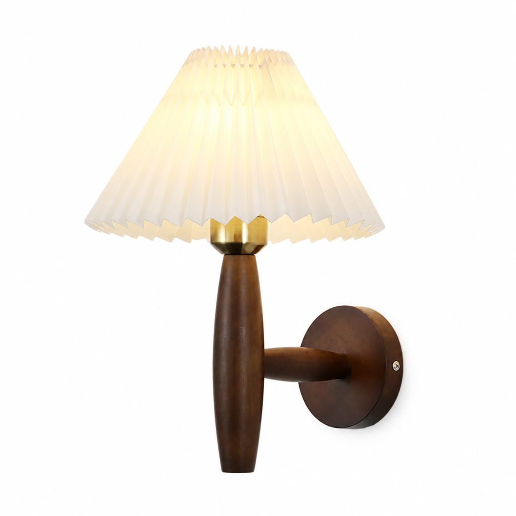 Scandinavian Wood & Fabric Wall Sconce