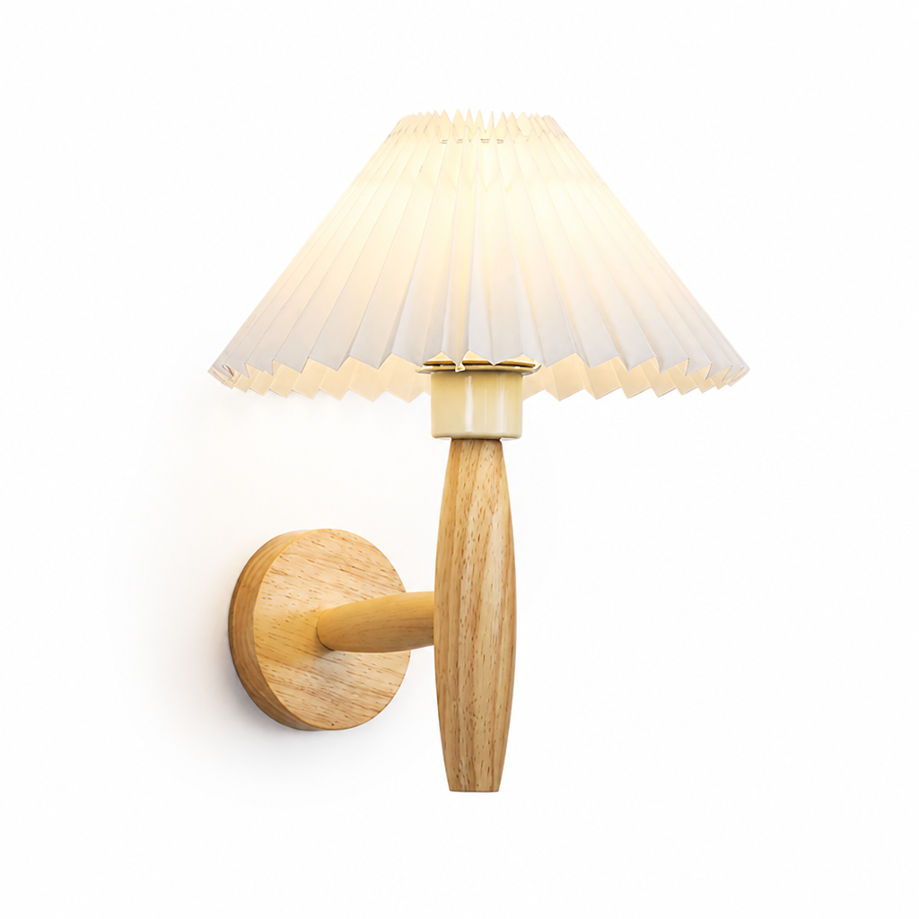 Scandinavian Wood & Fabric Wall Sconce