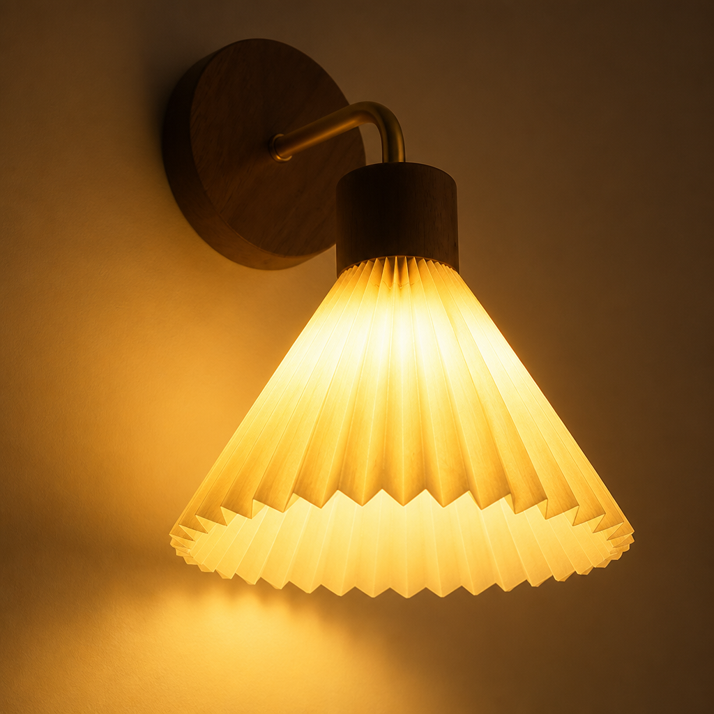 Scandinavian Wood & Fabric Wall Sconce