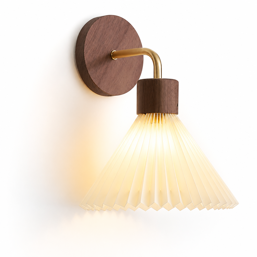 Scandinavian Wood & Fabric Wall Sconce