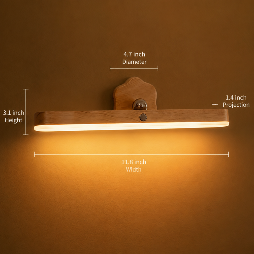 Scandinavian Wood LED Magnetic Wall Sconce