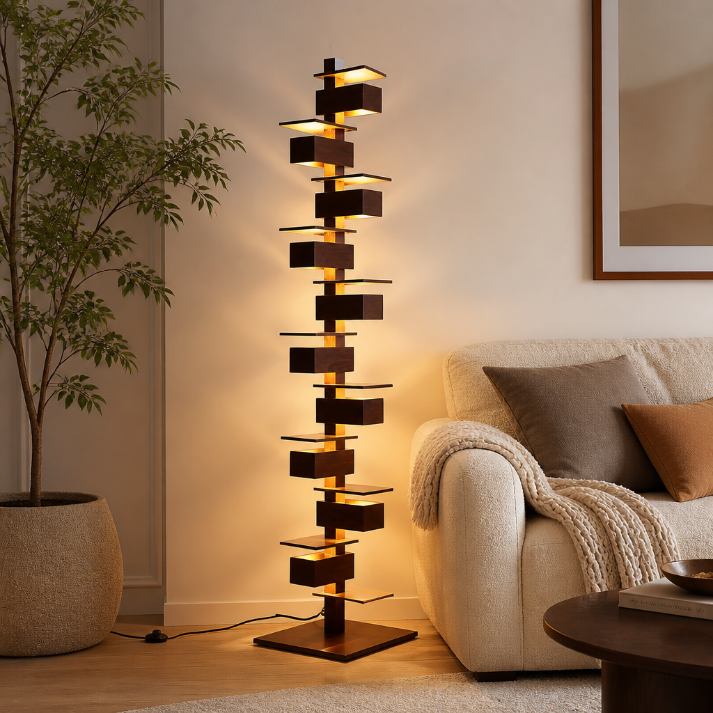 Scandinavian Wood LED Tripod Floor Lamp