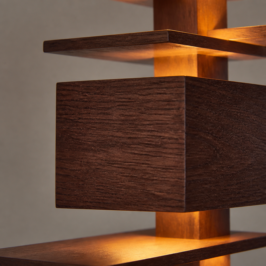Scandinavian Wood LED Tripod Floor Lamp