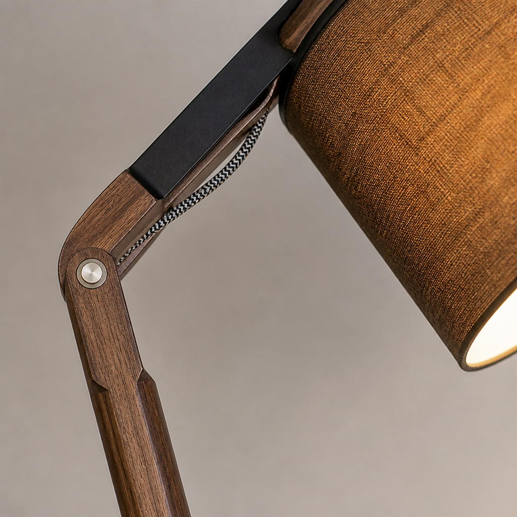 Scandinavian Wood Swivel Joint Floor Lamp