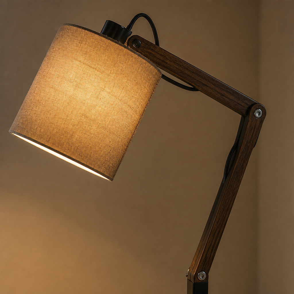Scandinavian Wood Swivel Joint Floor Lamp