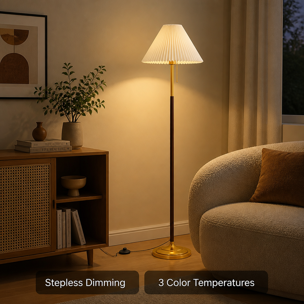 Scandinavian Wood Tripod Floor Lamp