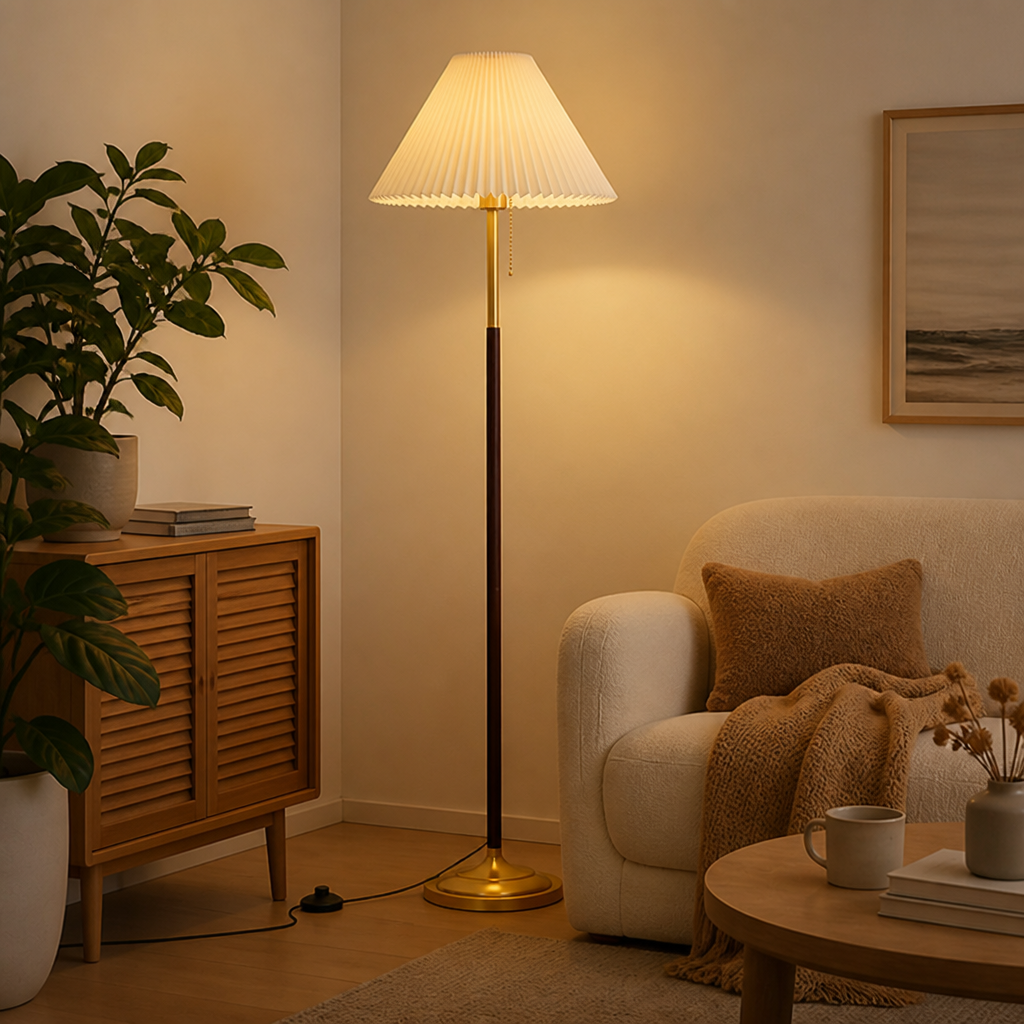 Scandinavian Wood Tripod Floor Lamp
