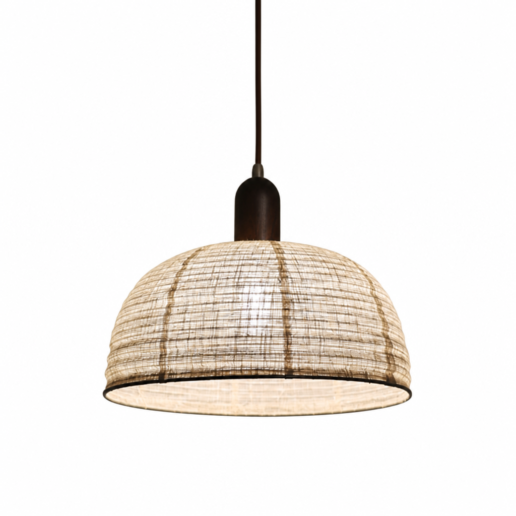 Semi-Circular Linen Pendant Light