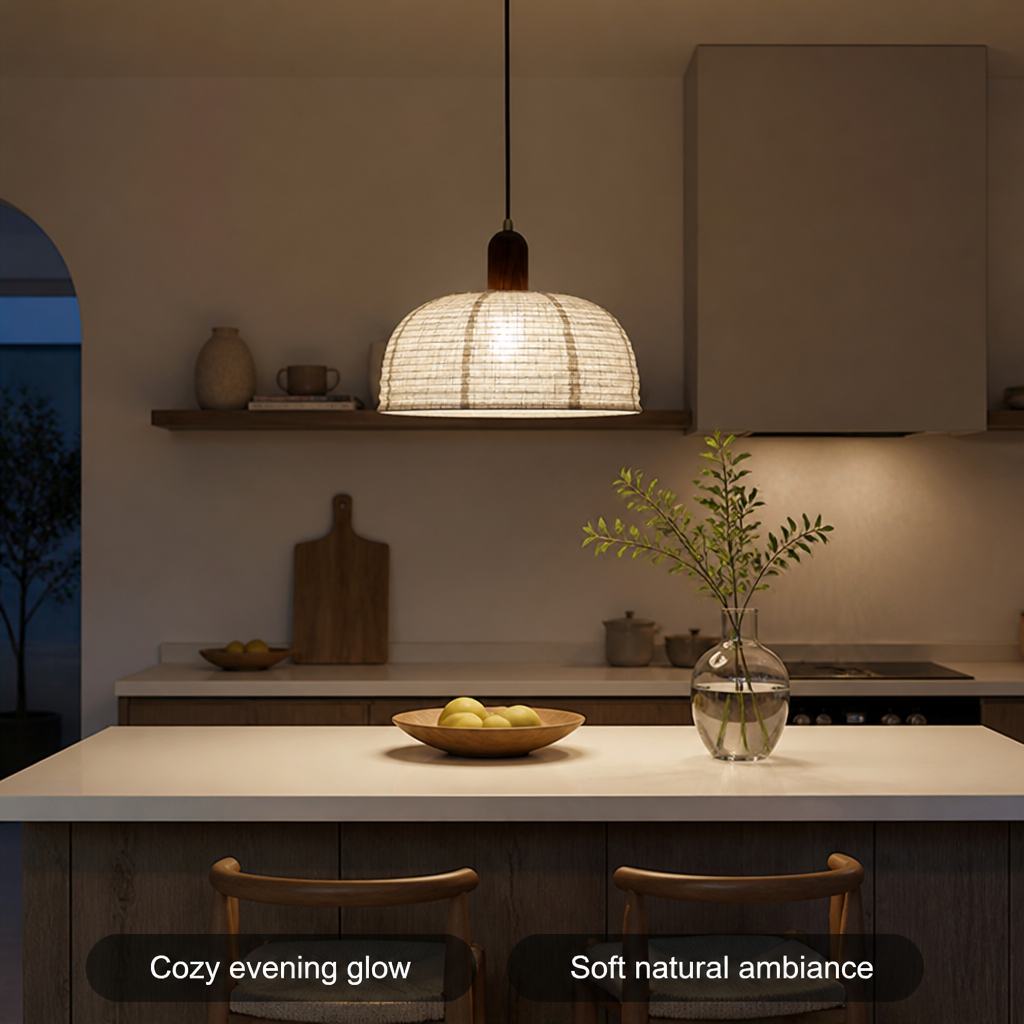 Semi-Circular Linen Pendant Light