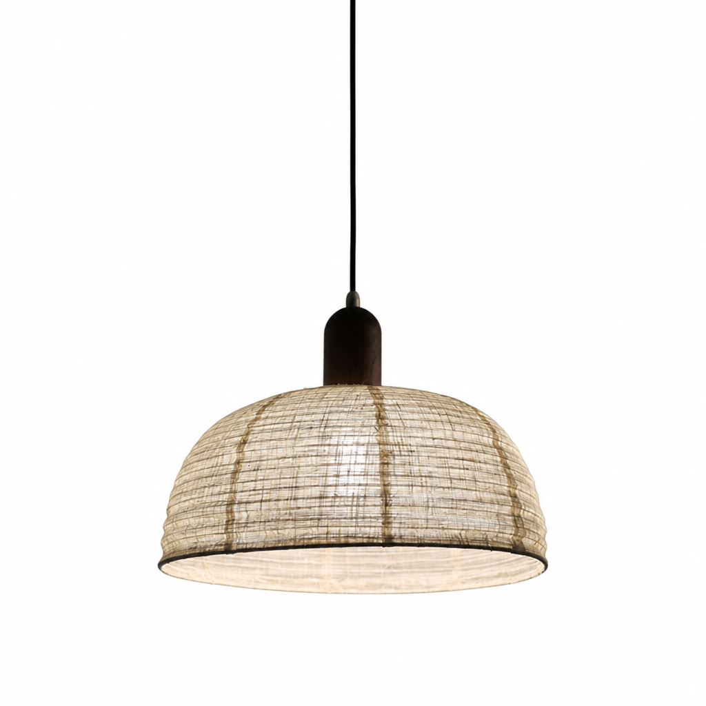 Semi-Circular Linen Pendant Light