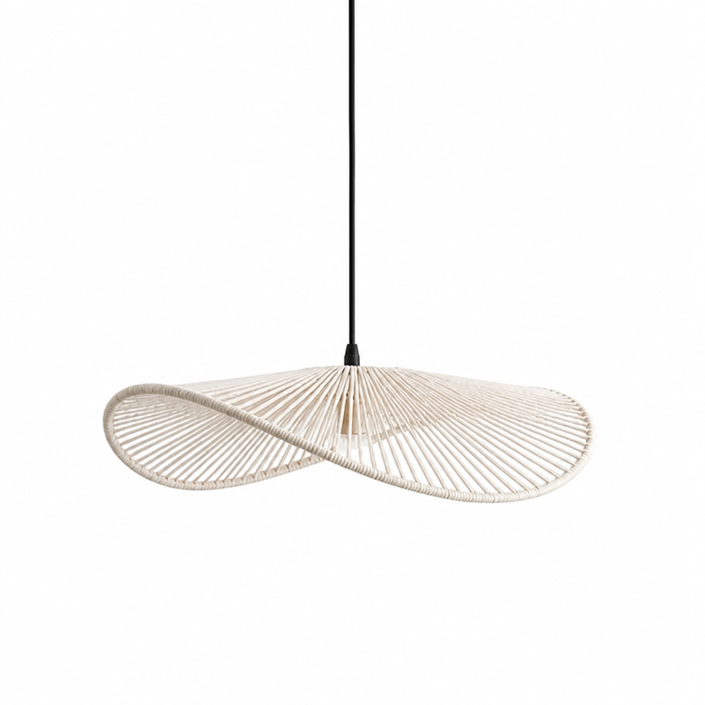 Set of 2 Boho Rattan Pendant Light