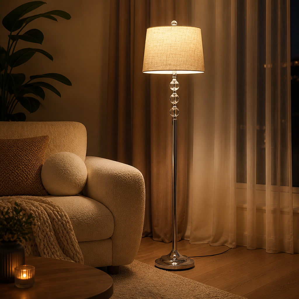 Set of 2 Clear Crystal Diamond-Cut Table Lamps