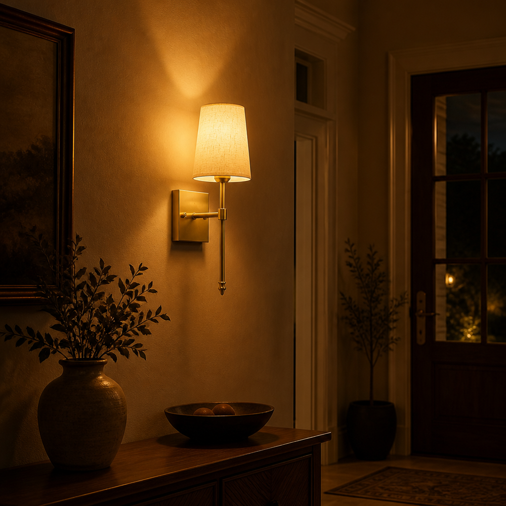 Set of 2 Golden LED Wall Sconces