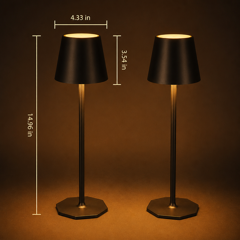 Set of 2 LED Wireless Desk Lamps