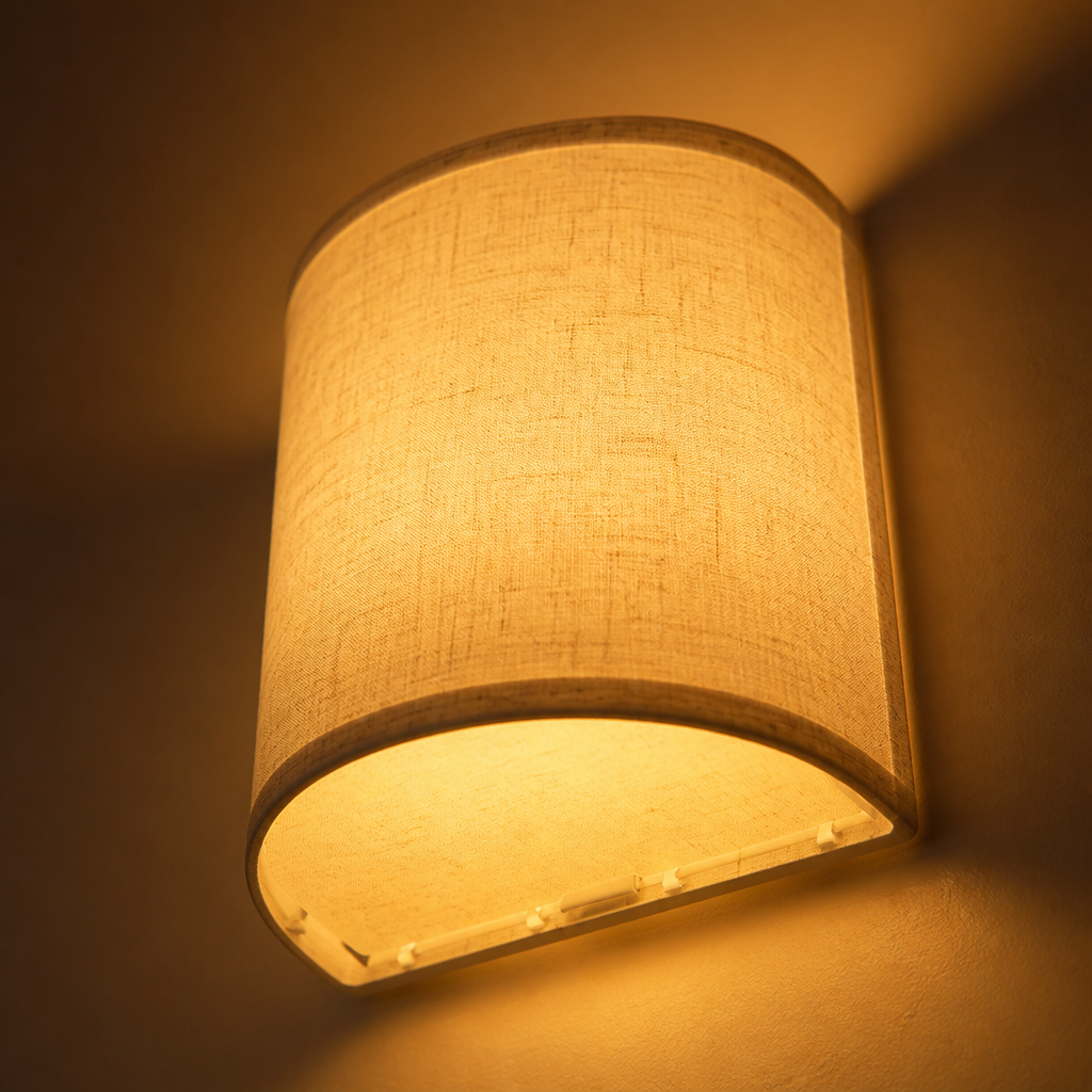 Set of 2 Linen LED Remote Wall Sconces
