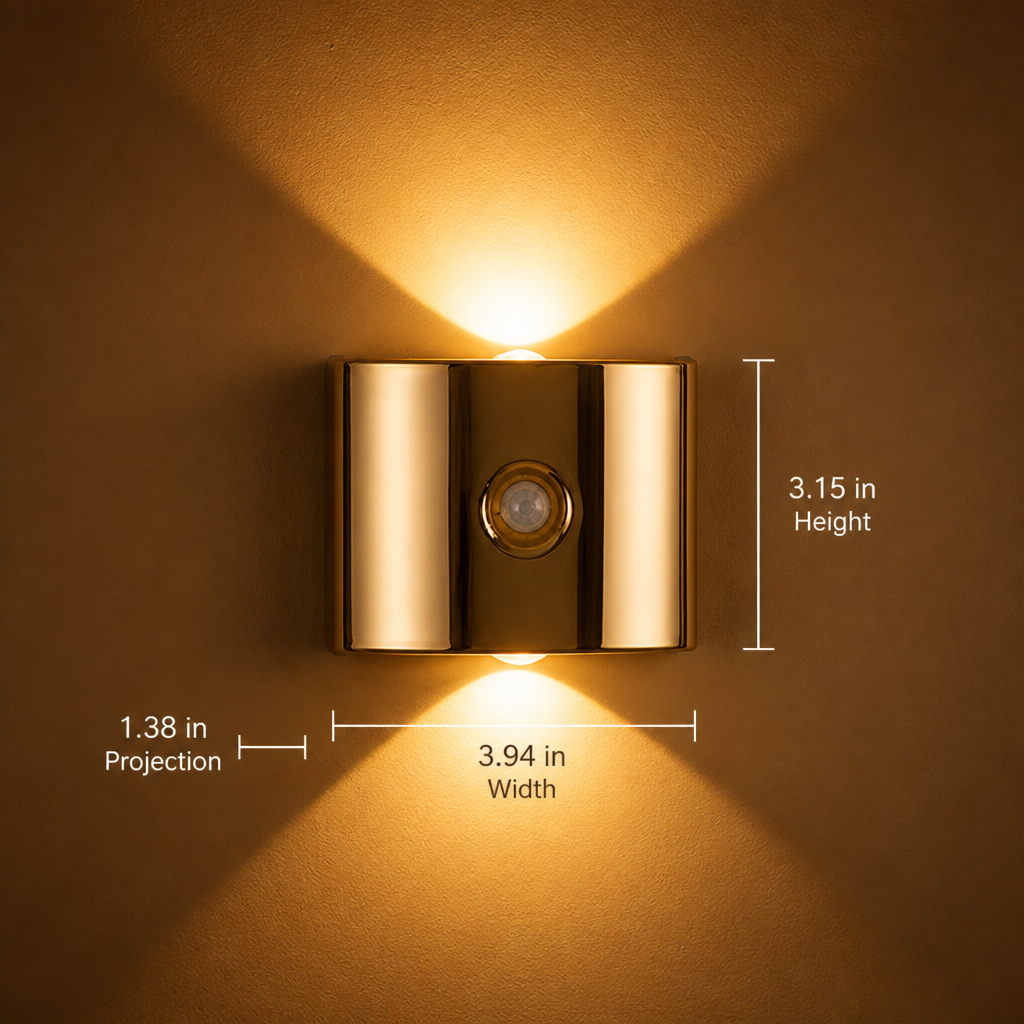 Set of 2 Metal LED Motion Sensor Night Lights