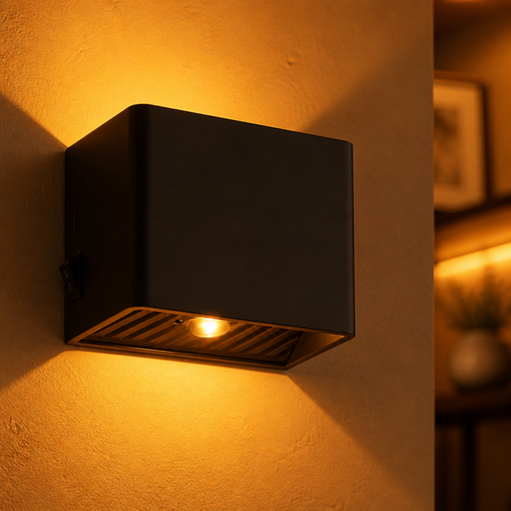 Set of 2 Minimalist Aluminum LED Motion Sensor Wall Sconces