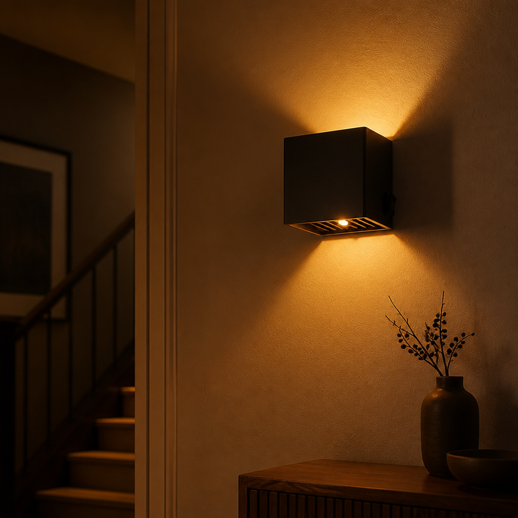 Set of 2 Minimalist Aluminum LED Motion Sensor Wall Sconces