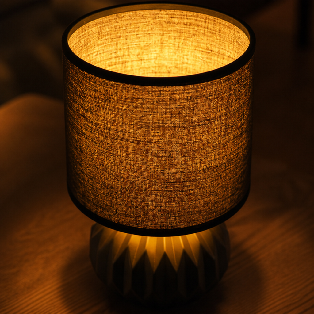 Set of 2 Minimalist Black Ceramic Table Lamps
