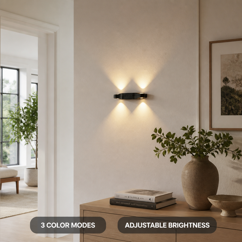 Set of 2 Minimalist LED Corner Wall Sconces