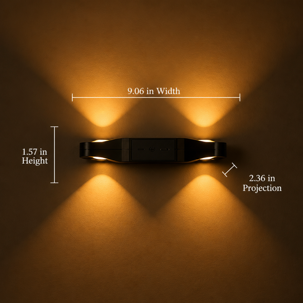 Set of 2 Minimalist LED Corner Wall Sconces
