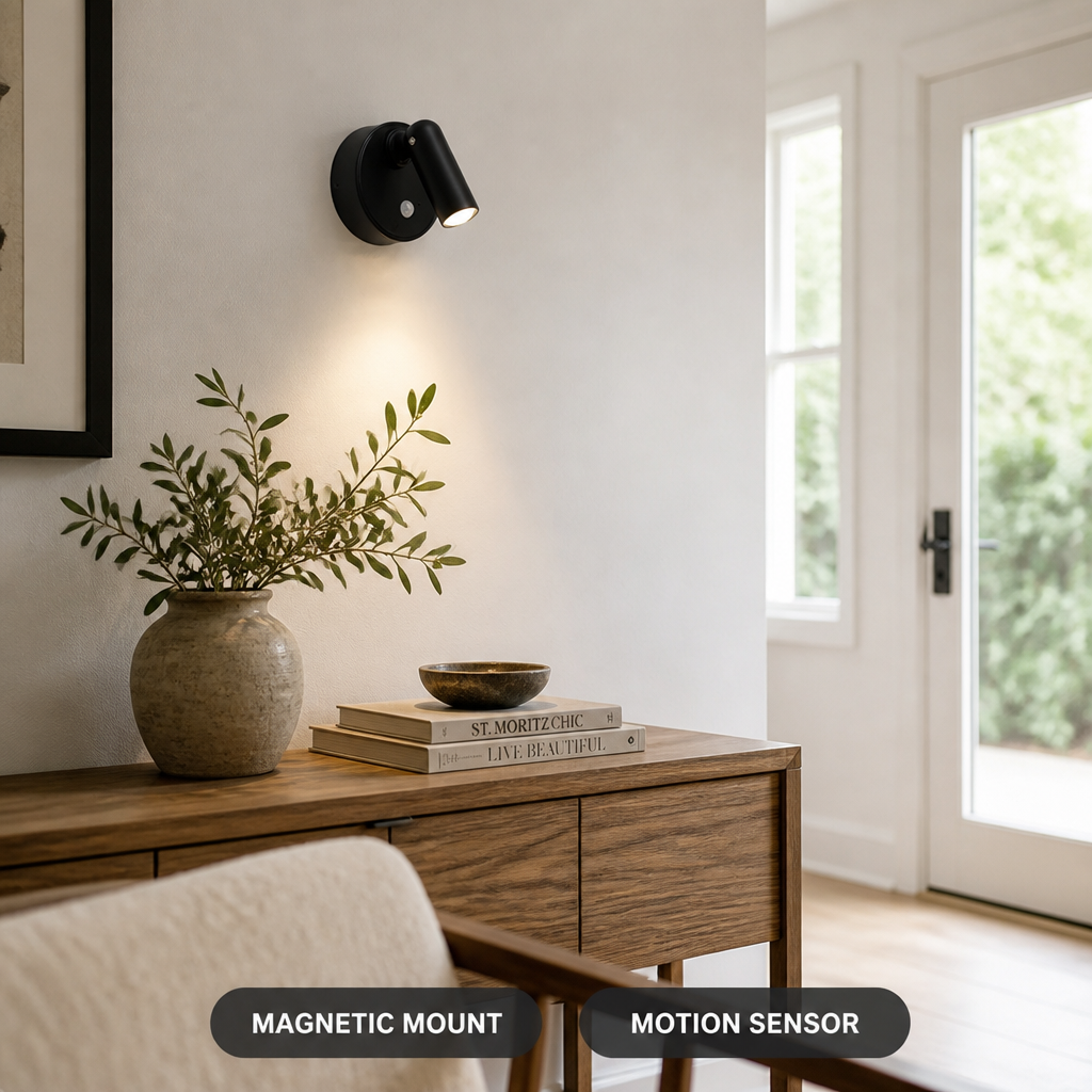 Set of 2 Minimalist LED Magnetic Wall Sconces