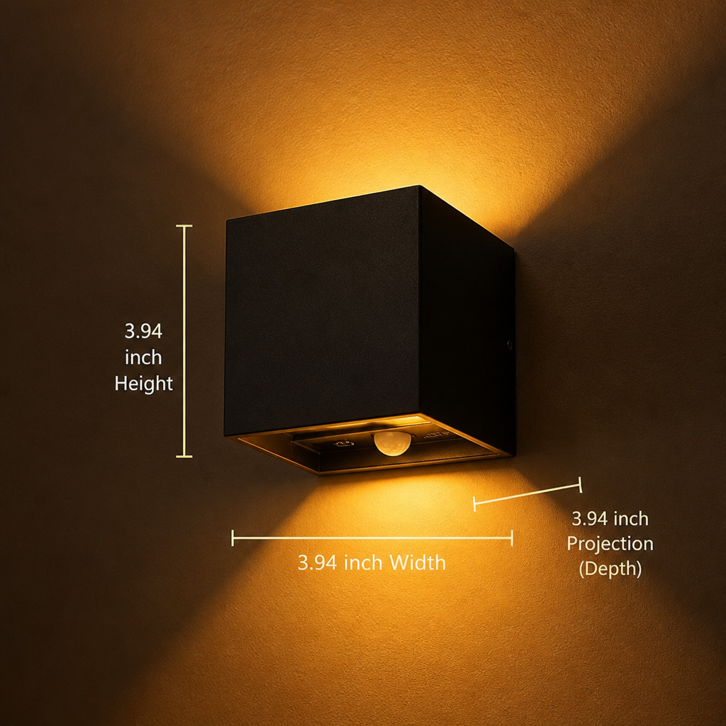 Set of 2 Minimalist LED Motion Sensor Wall Sconces