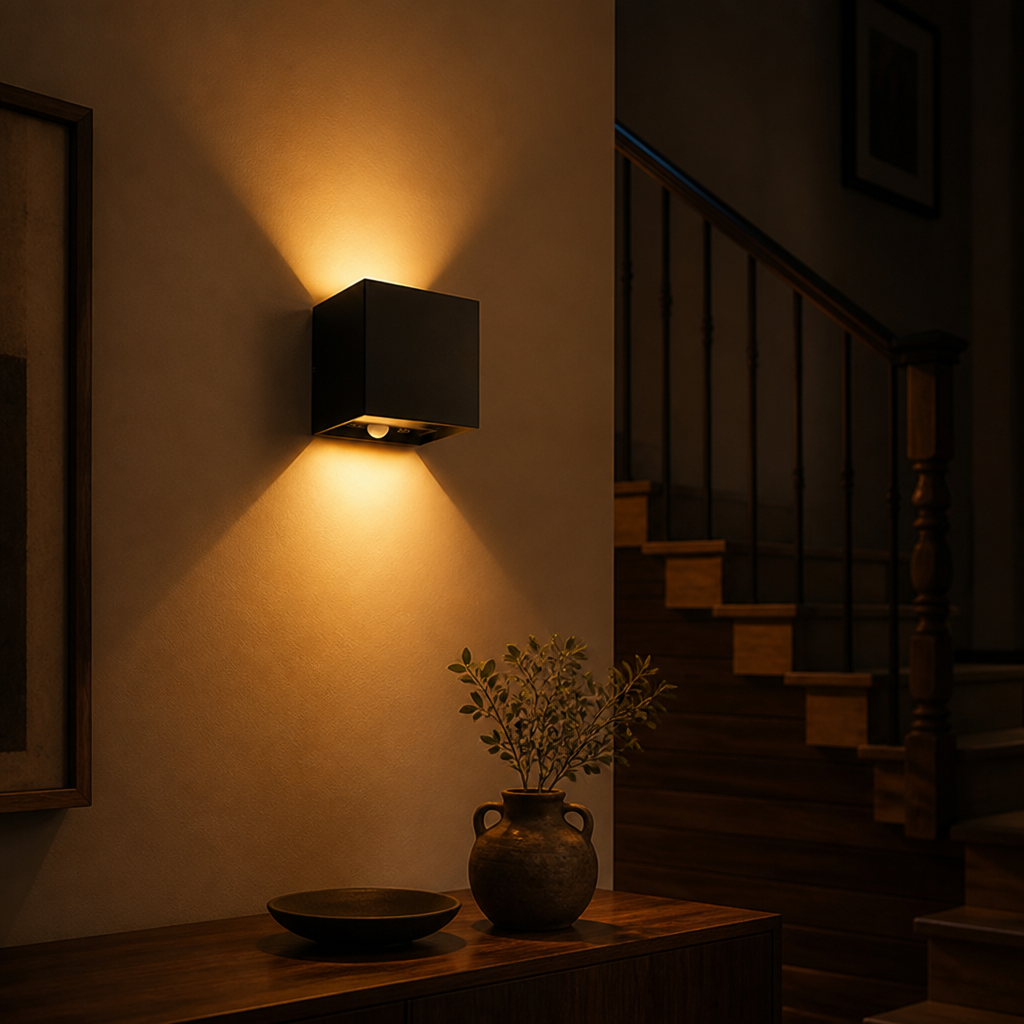 Set of 2 Minimalist LED Motion Sensor Wall Sconces