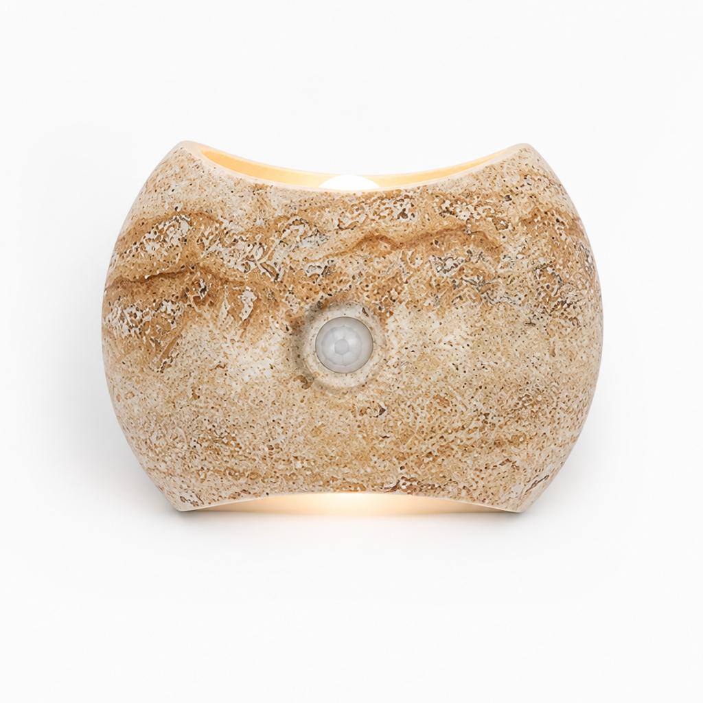 Set of 2 Modern Stone LED Magnetic Night Lights