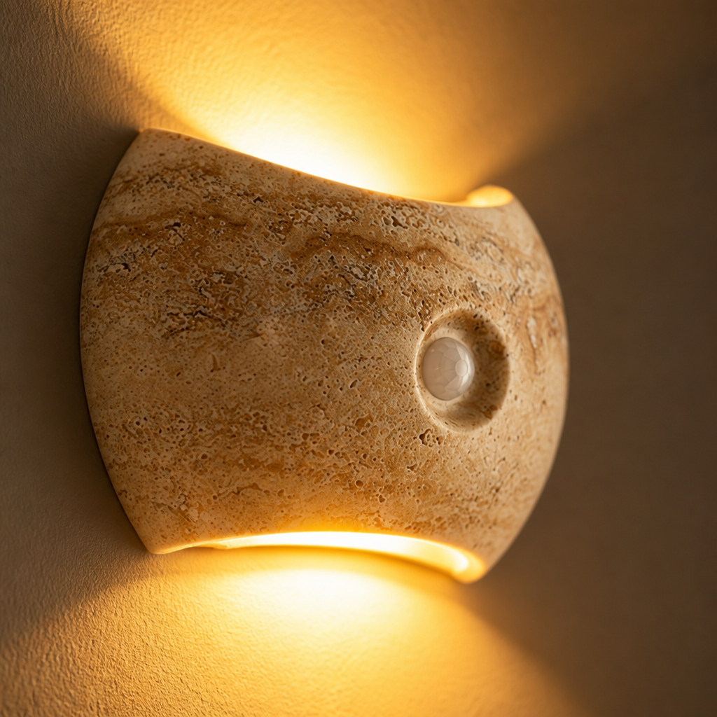 Set of 2 Modern Stone LED Magnetic Night Lights