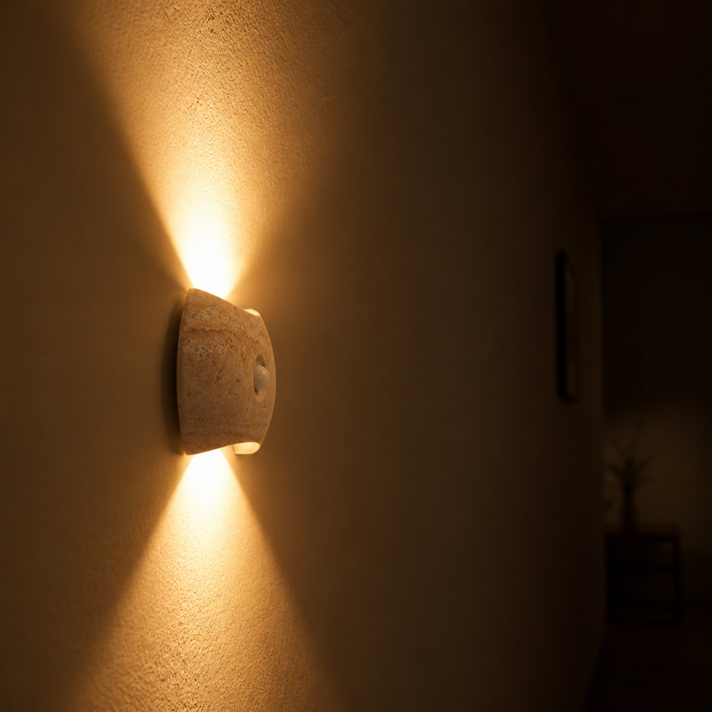 Set of 2 Modern Stone LED Magnetic Night Lights