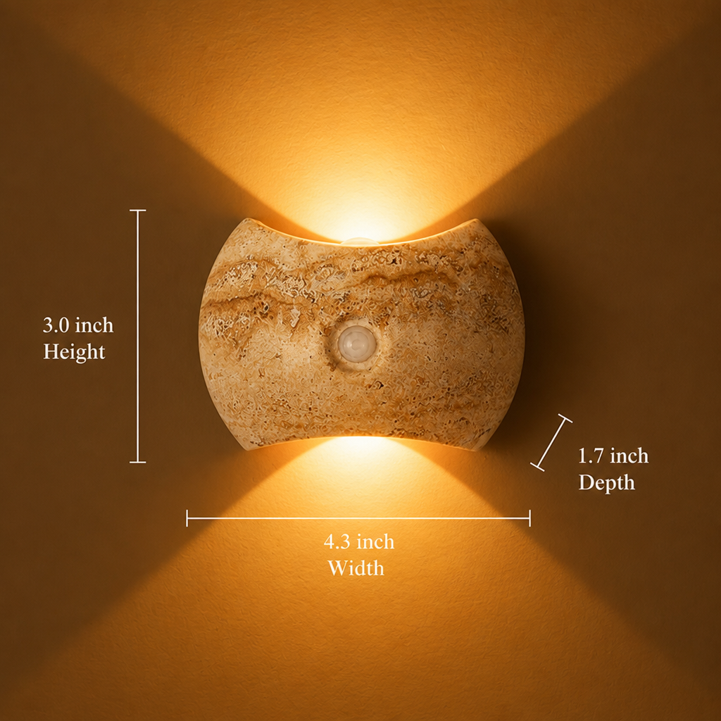 Set of 2 Modern Stone LED Magnetic Night Lights