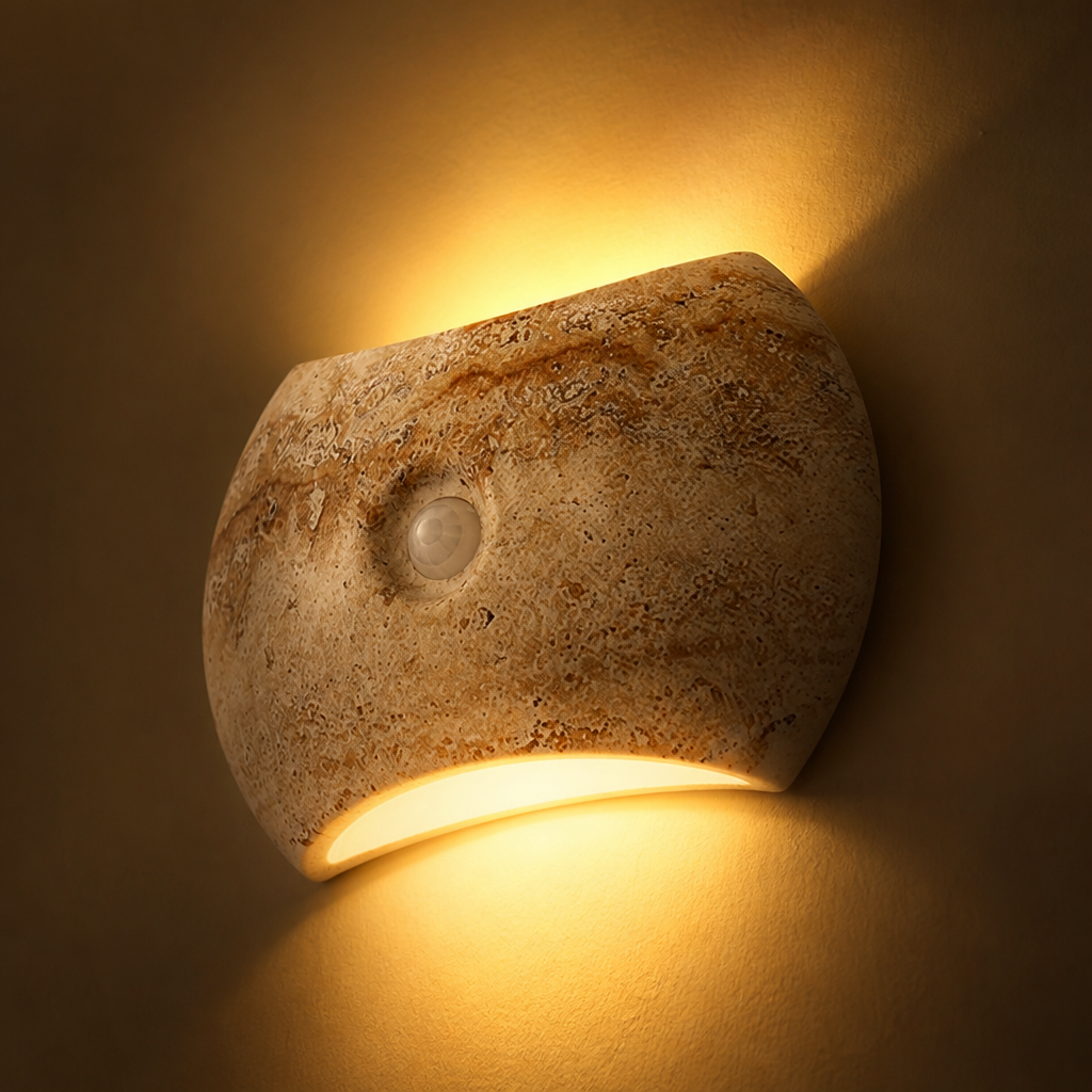 Set of 2 Modern Stone LED Magnetic Night Lights