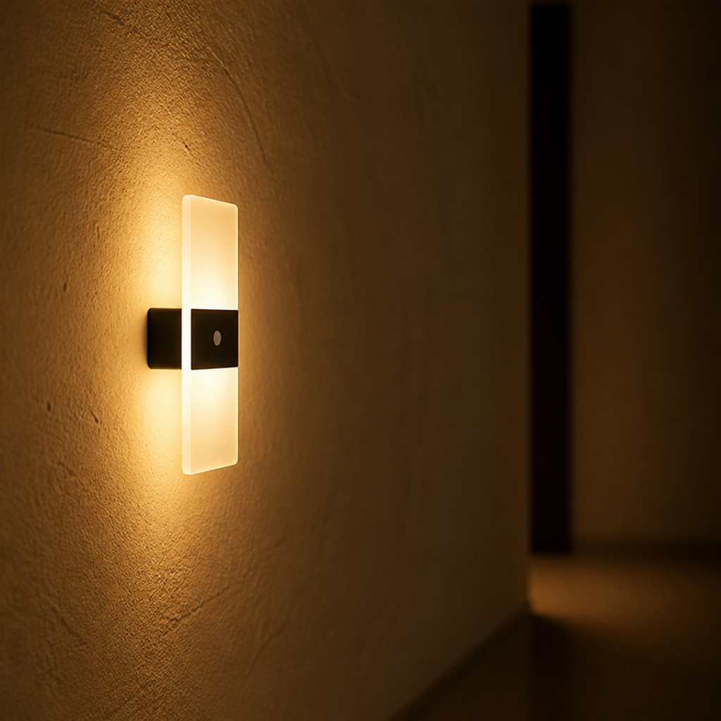 Set of 2 Modern White LED Motion Sensor Night Lights