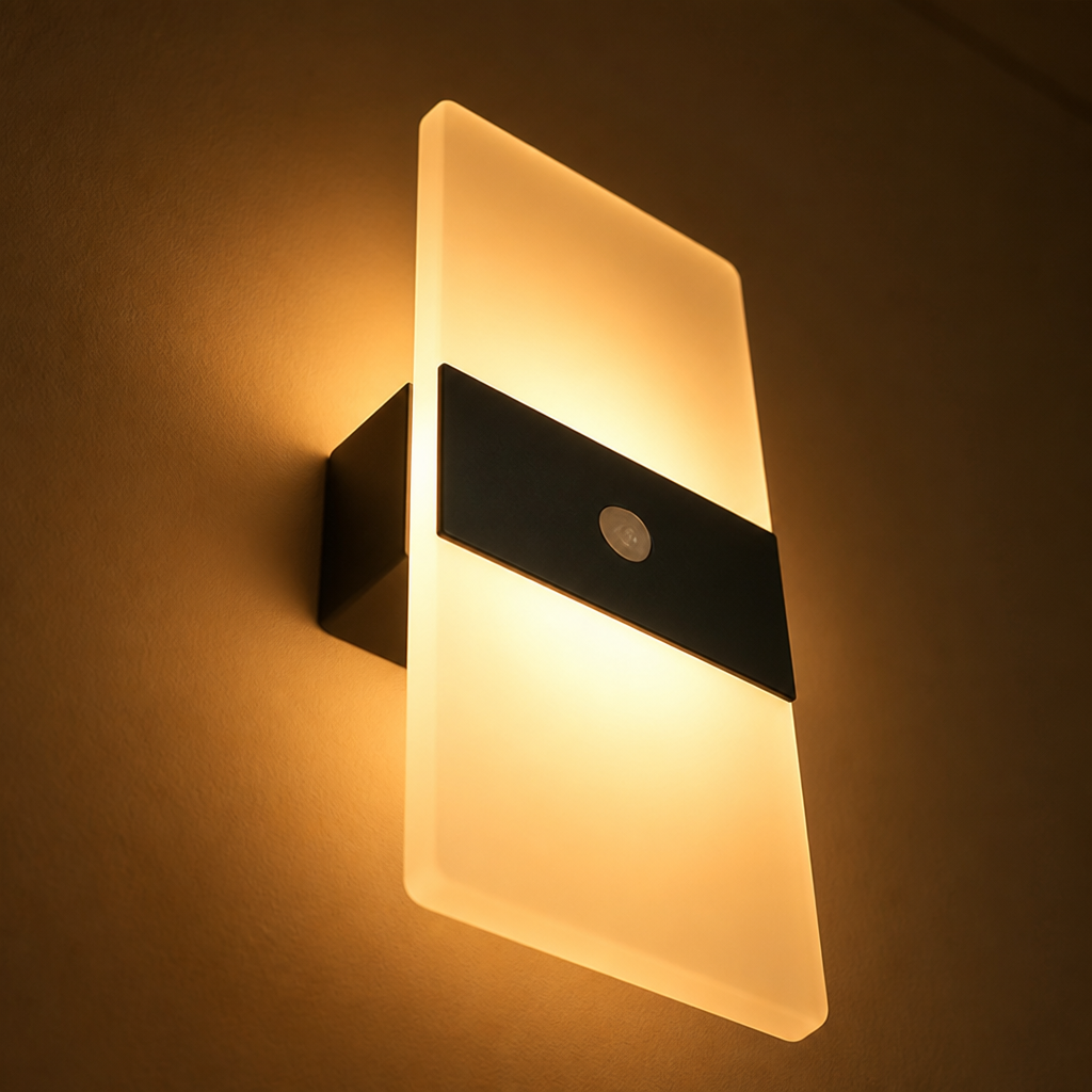 Set of 2 Modern White LED Motion Sensor Night Lights