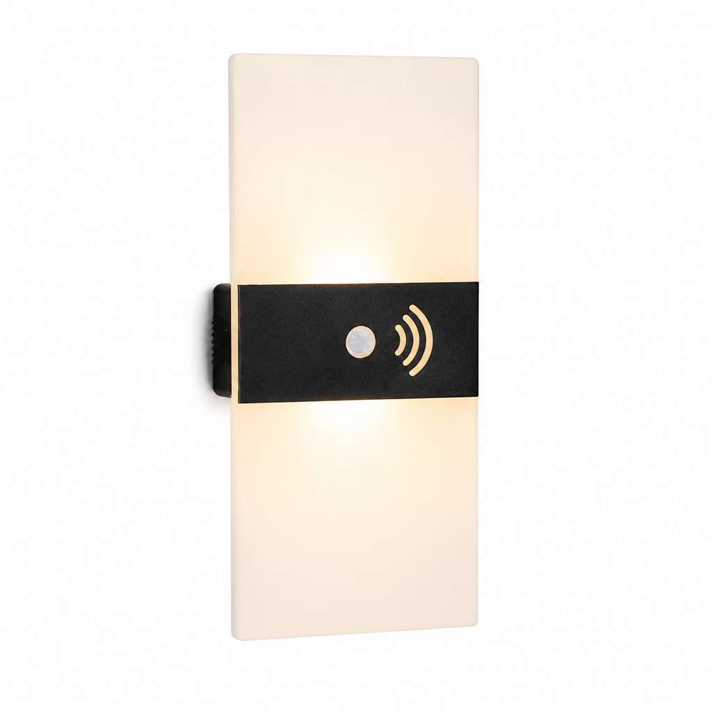 Set of 2 Modern White LED Motion Sensor Night Lights