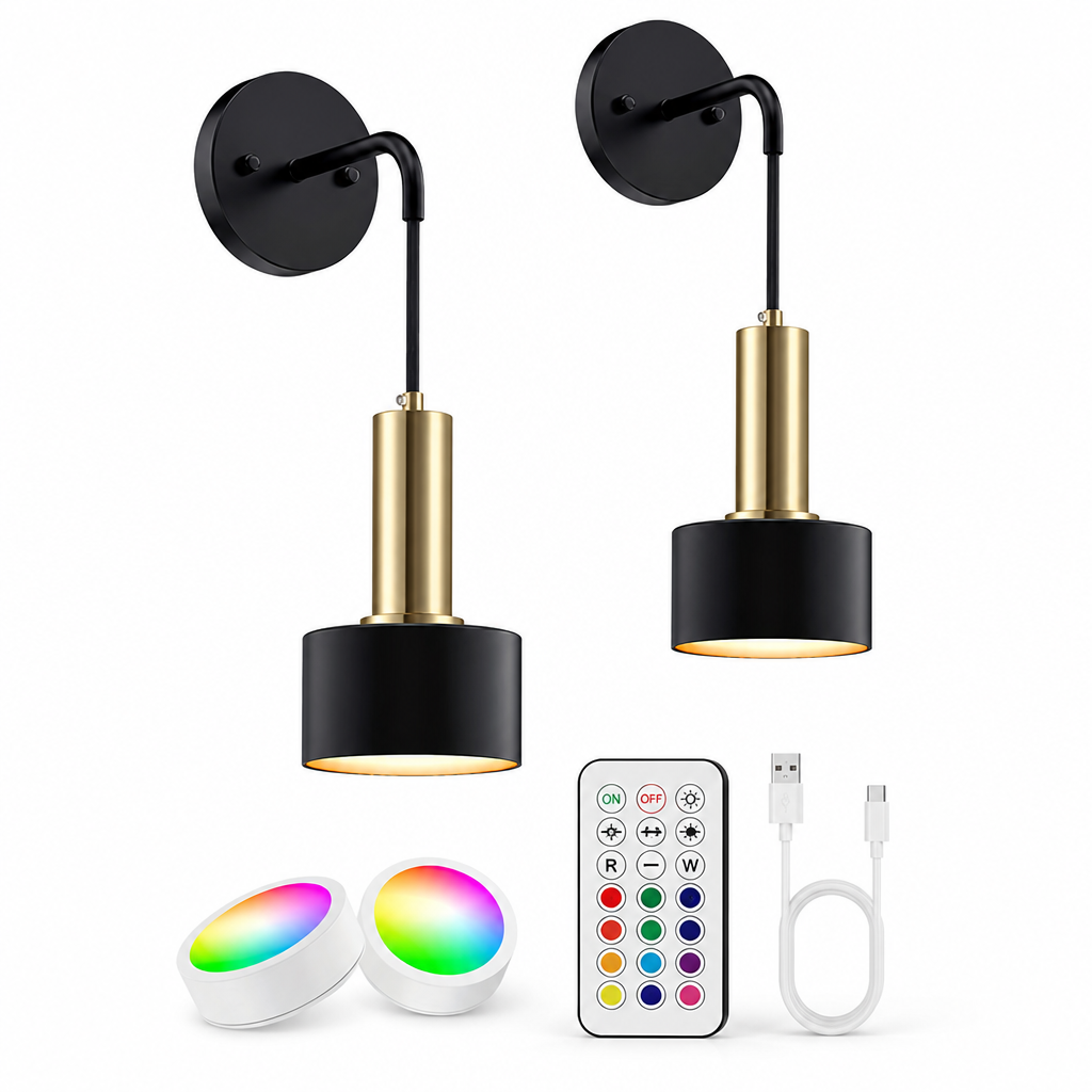 Set of 2 RGBW LED Wall Sconces