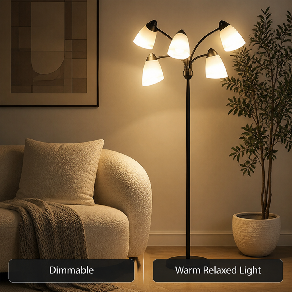 Set of 6 Plastic Beveled Horseshoe Table Lamps