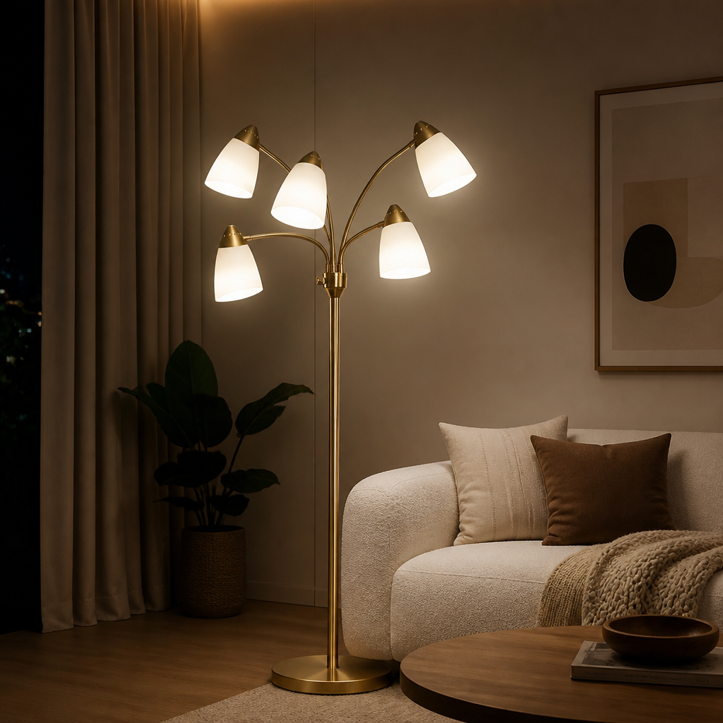 Set of 6 Plastic Beveled Horseshoe Table Lamps