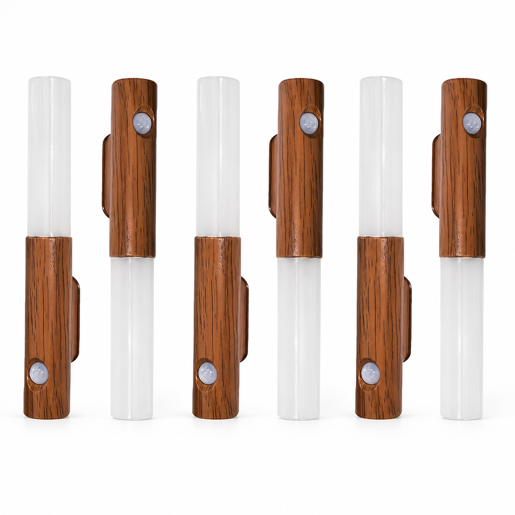 Set of 6 Retro LED Motion Sensor Wall Sconces