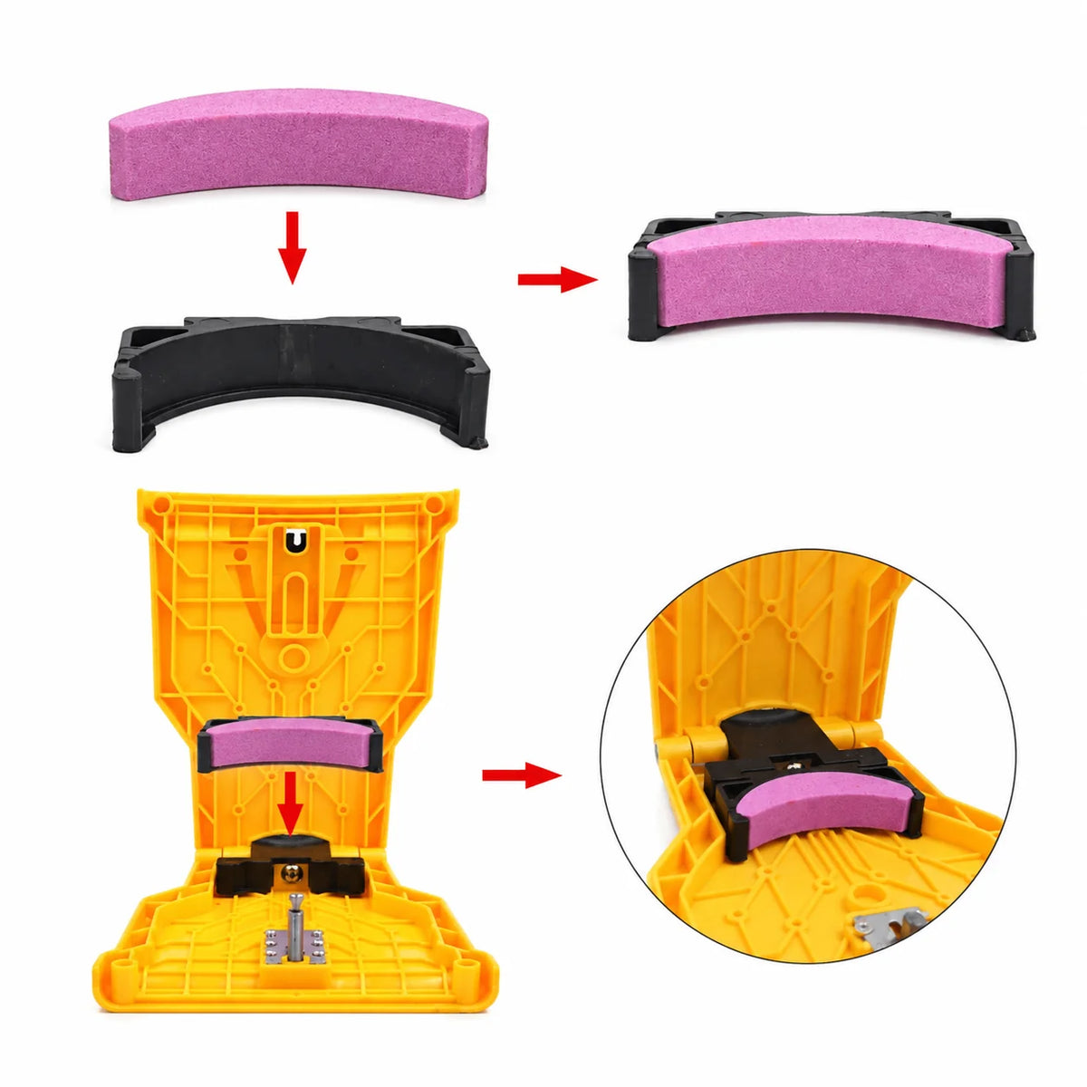 Sharpening Stones Set of 5 Tool-Free Snap-In