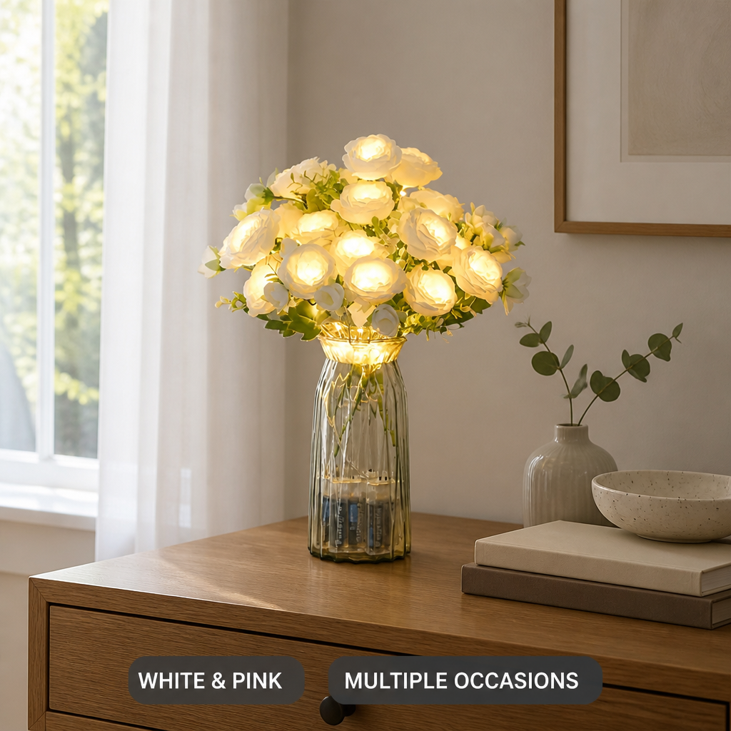 Silk Roses LED Bouquet Night Light