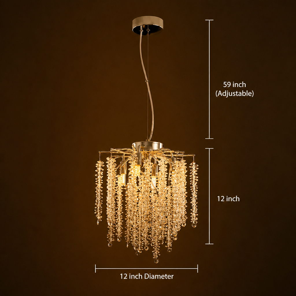 Silver Crystal Branch Chandelier