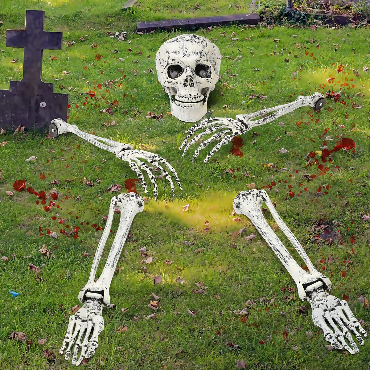 Skeleton Garden Stake Weatherproof Plastic Tool-Free Spike