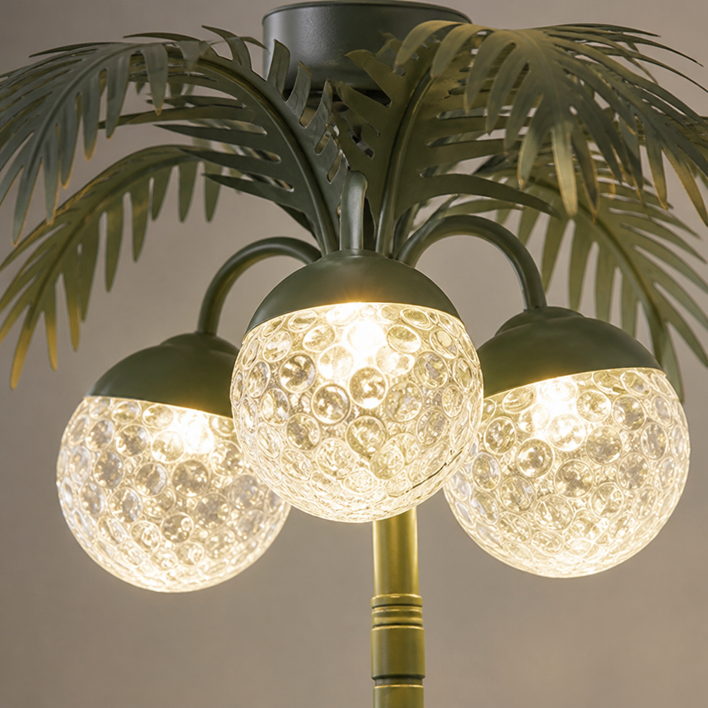 Solar Metal LED Palm Tree Floor Lamp